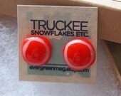 Hot button: Orange on fire Fine Fused Glass Studs