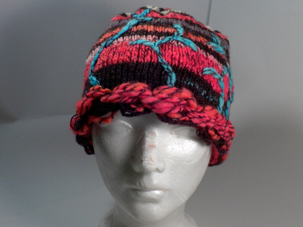Handspun and Handknit Wool Winter Hat