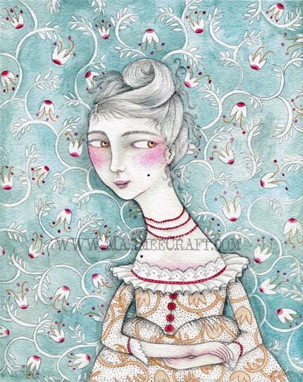 18th century folk art print, "Lady Violet's Disguise"