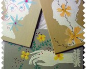 Pressed Flowers Triptych, 3 Original Paintings on Canvas Board
