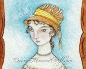 Regency art print, "Regency in Saffron"