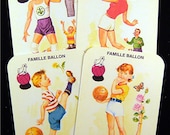 Vintage French Family FLASHCARDS Play Ball