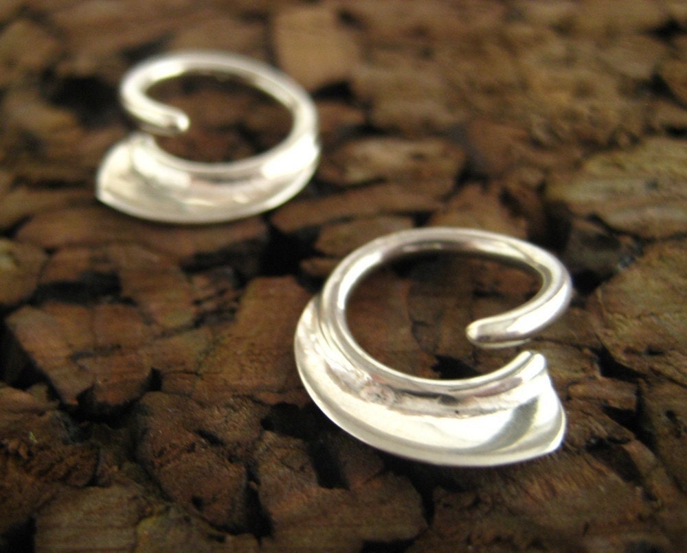 14g silver micro blade earrings