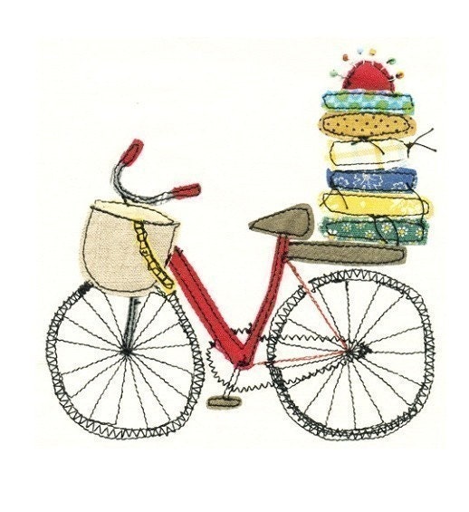 Quilters bike - art print