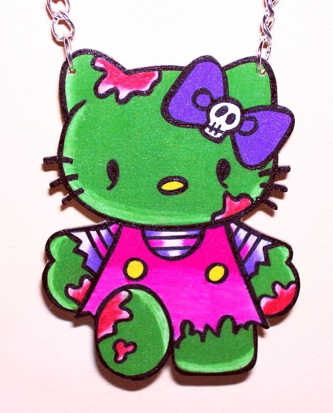zombie hello kitty necklace