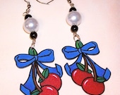 cherry and pearl earrings