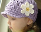 Baby Daisy Visor Beanie - violet, yellow, vanilla