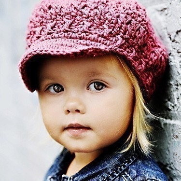Children's Newsgirl Beanie - dark rose