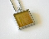 Small Distressed Yellow Resin Pendant S44