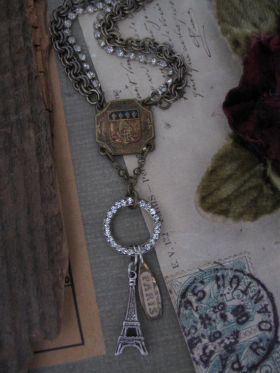 French Heraldry... vintage assemblage necklace