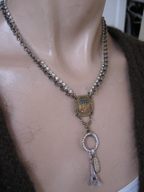 French Heraldry... vintage assemblage necklace