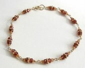 Citrine and Garnet Mala Bracelet