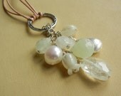 Leather and Stone Seafoam Pomona Necklace