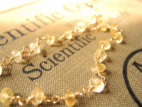 Citrine Rondelle Bracelet on Gold Filled Wire