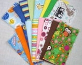 Wonder Wipes Reusable Flannel Wipes Napkins Hankies set of 12 single or 6 double thick U PICK COLORS or PRINTS