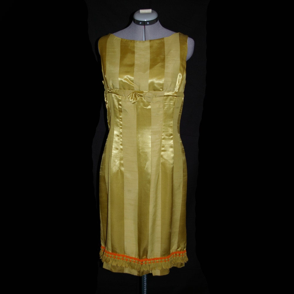 SALE 40% OFF 60's Mad Men inspired Cocktail Dress made from upcycled vintage curtains