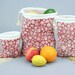 Set of 3 Organic Reusable Vegetable Bags in Red Shells