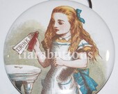 Bottle opener and keychain - Alice in Wonderland - Drink Me - vintage art