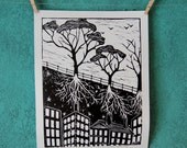 GROWTH - linocut print