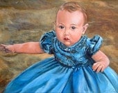 Custom Baby Portrait in Oil -  Baby Painting 9x12in