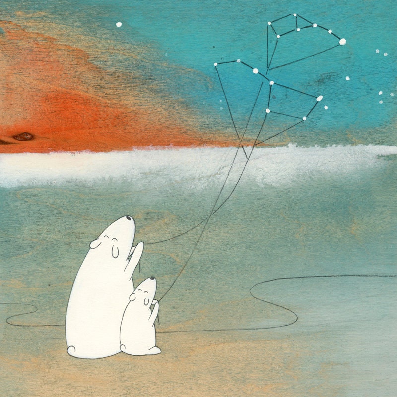 The Great Bear and the Little Bear - Signed Art Print