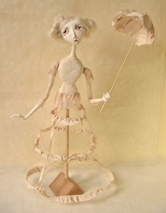 RESERVED - A Parasol for Agatha  (Art Doll)