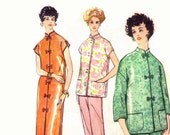 50s Asian Style Pajamas and Robe vintage pattern 36-28-38 PJs