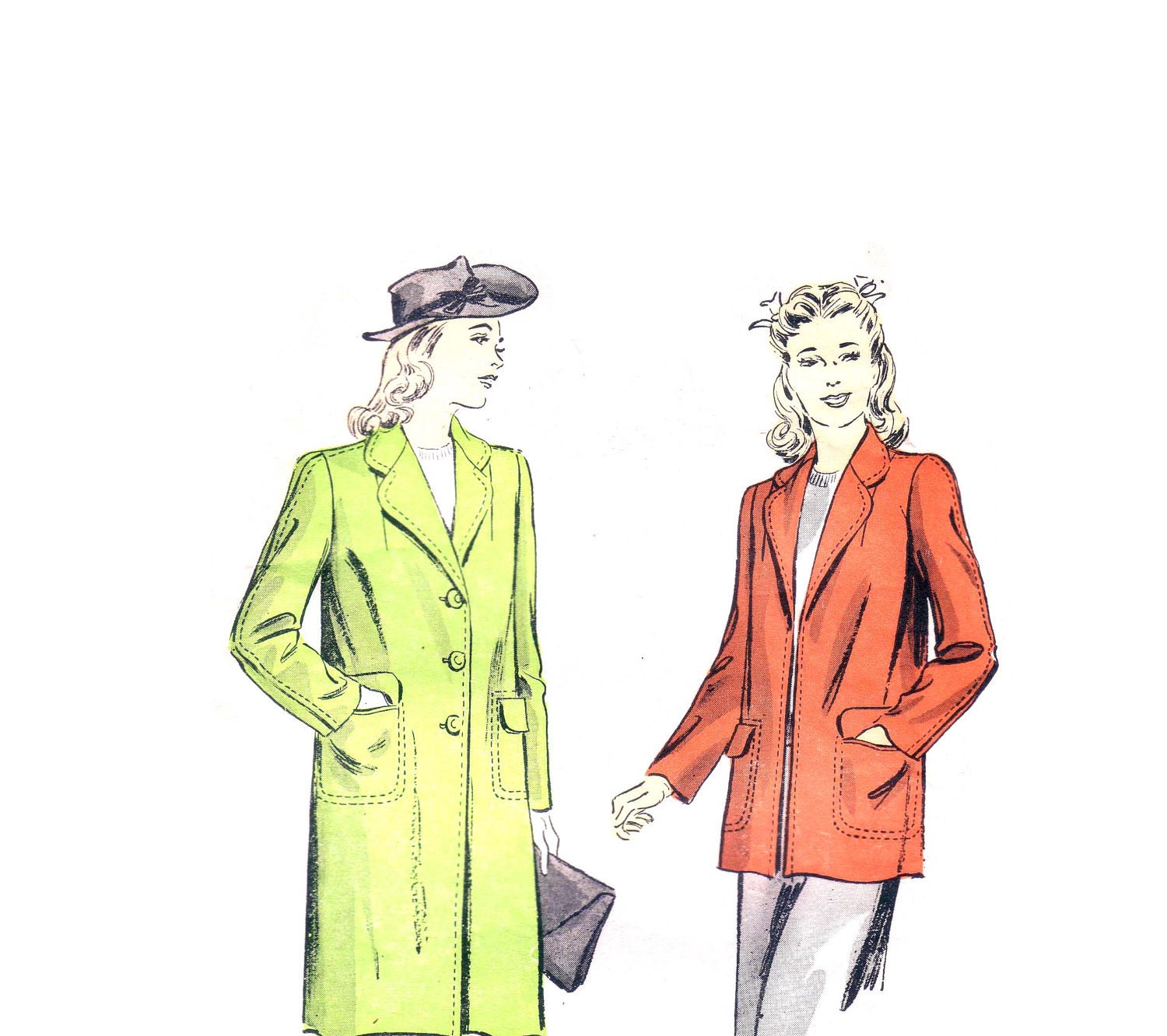40s Short or Long Coat 36-30-39