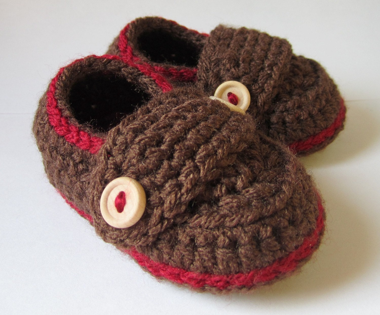 Crochet Baby Booties Little Button Loafers You Choose Size and Colors