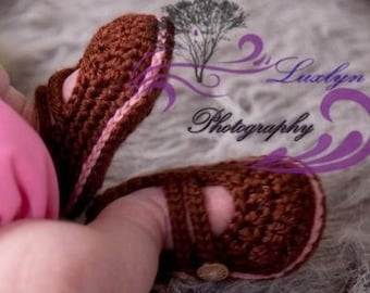 Crochet Baby 2 Strap Mary Janes U PICK SIZE And Color
