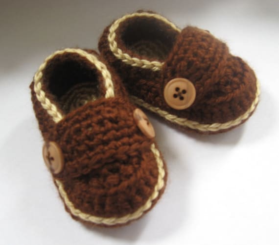 Crochet Baby Booties Little Button Loafers U Pick Size and Colors