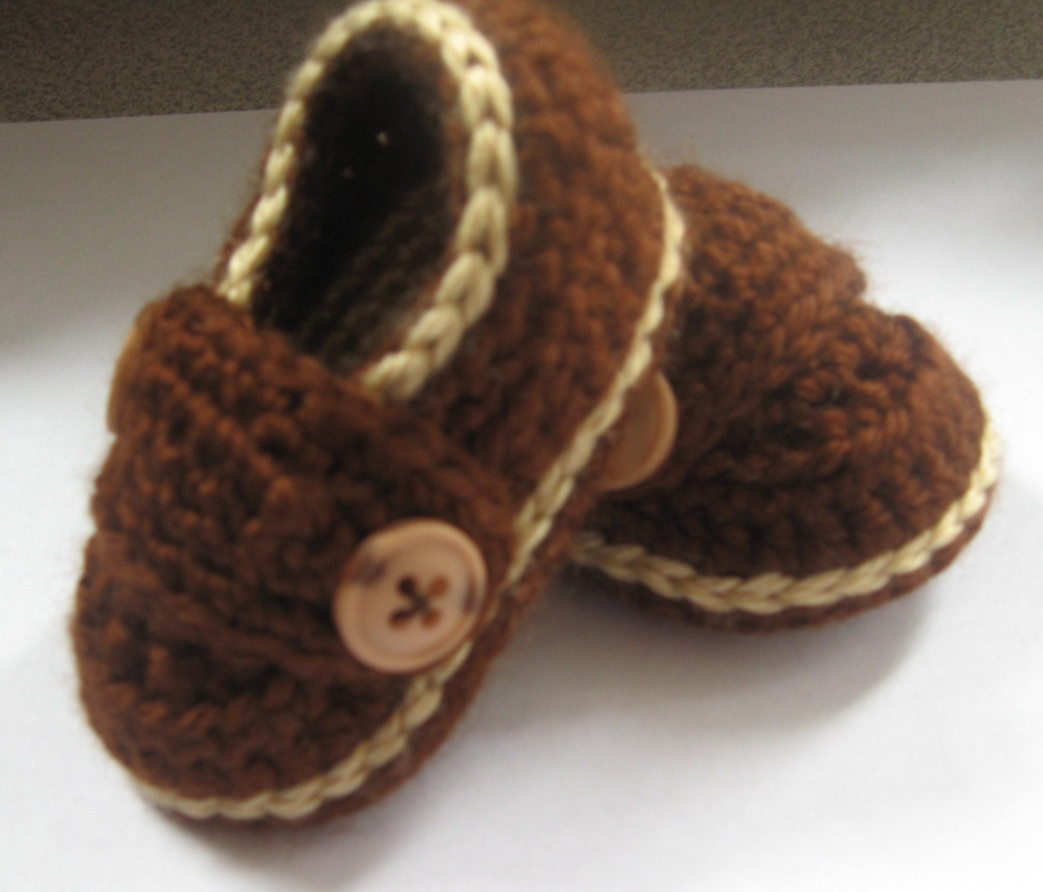 Crochet Baby Booties Little Button Loafers U Pick Size and Colors