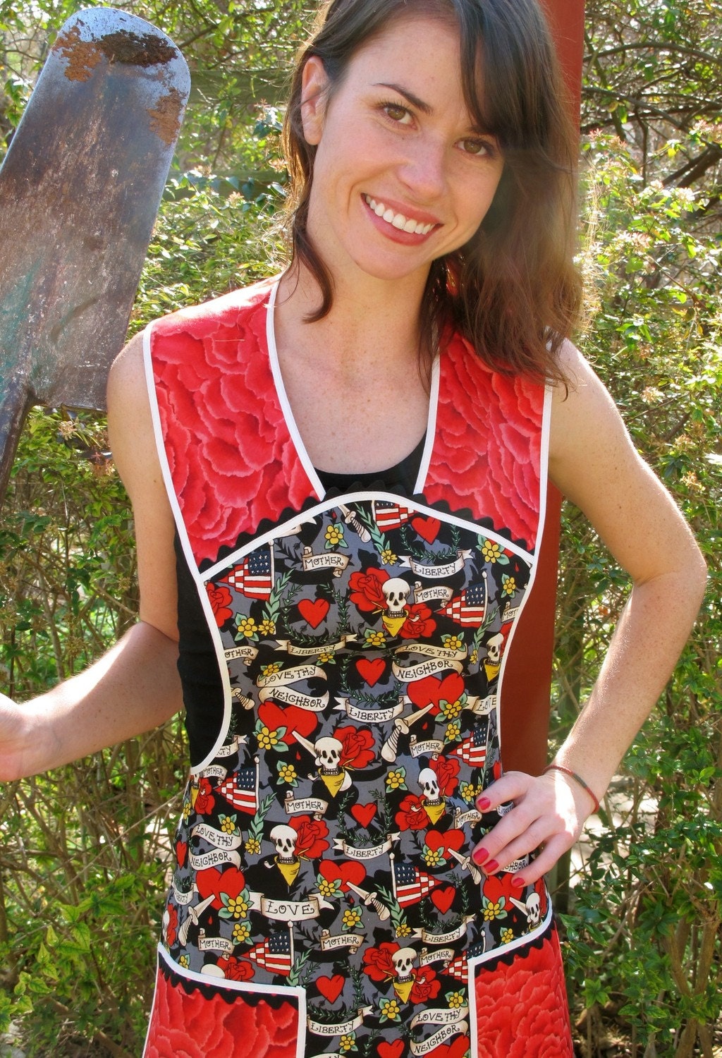 All American Tattoo - Vintage Everyday Housewife Apron -Size Small to Medium