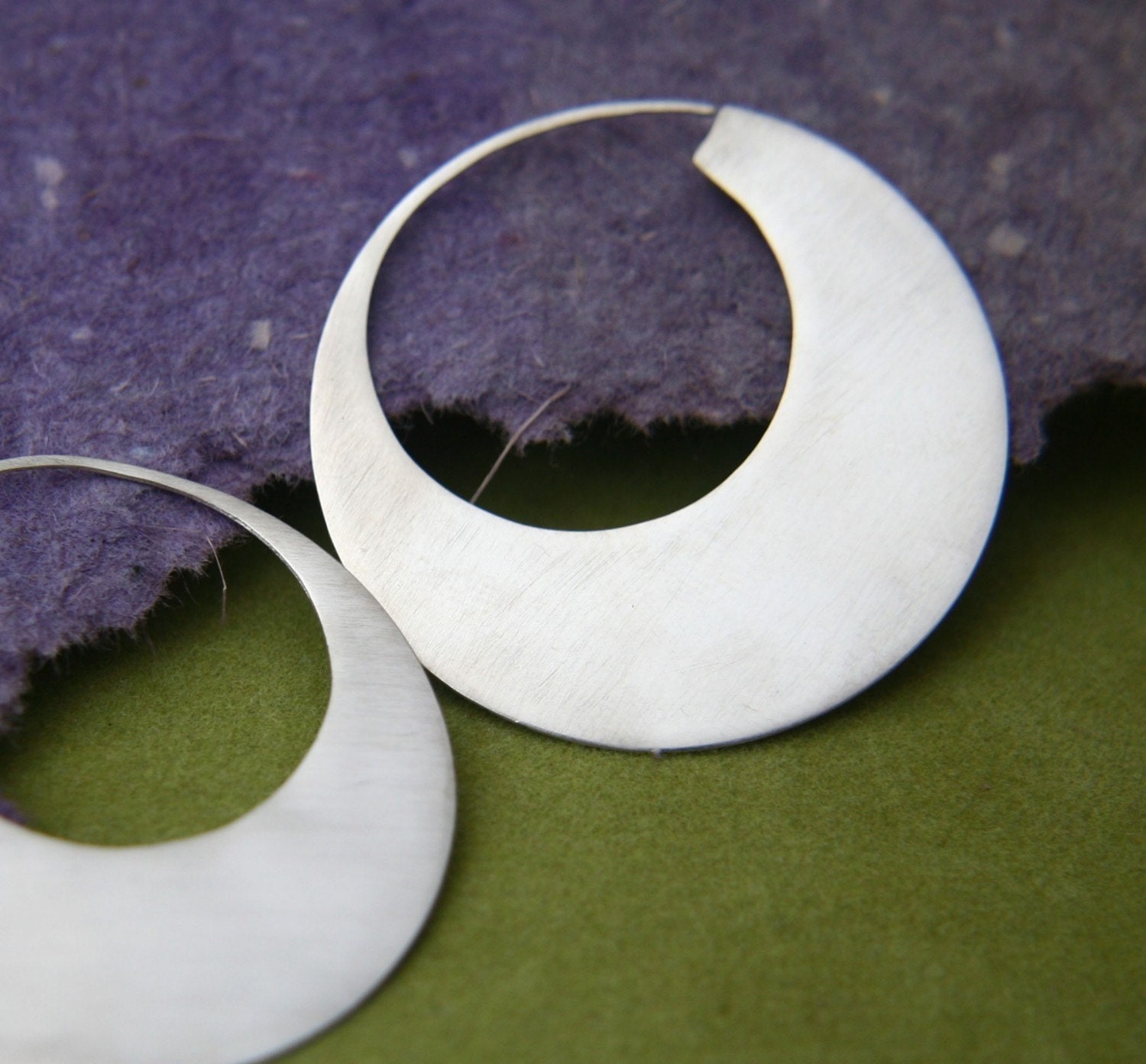 Sterling Silver Earrings Hoops Round Medium