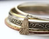 Mixed Metal Bangles Bracelets - Tribal Bangles - Ethnic Bracelets