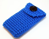 iPhone, iPod Touch, or Cell Phone Case - Blue with Black Button