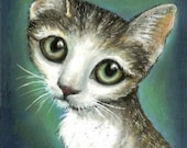 Graceful tabby portrait - four postcards by Tanya Bond - MIX or Match any of my postcards