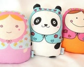 Cute plush matryoshkas dolls/pillows/plush/softies/decor ---grande size-- set (3)