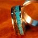 Titanium Wedding Band Set- Turquoise and Tigerseye Stone Inlays
