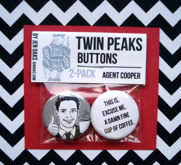 Twin Peaks Buttons - Agent Cooper