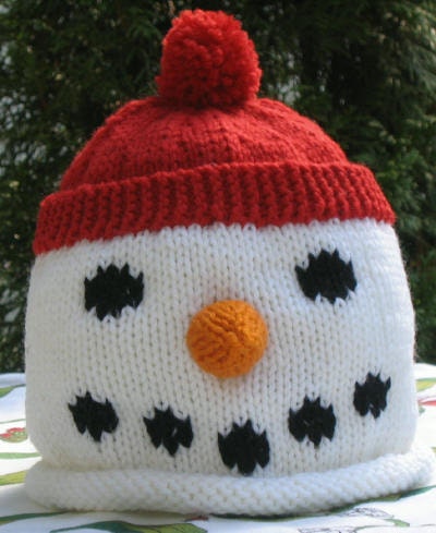 Flutterby Patch: Knitted snowman - free pattern