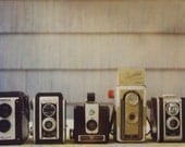 vintage cameras polaroid print