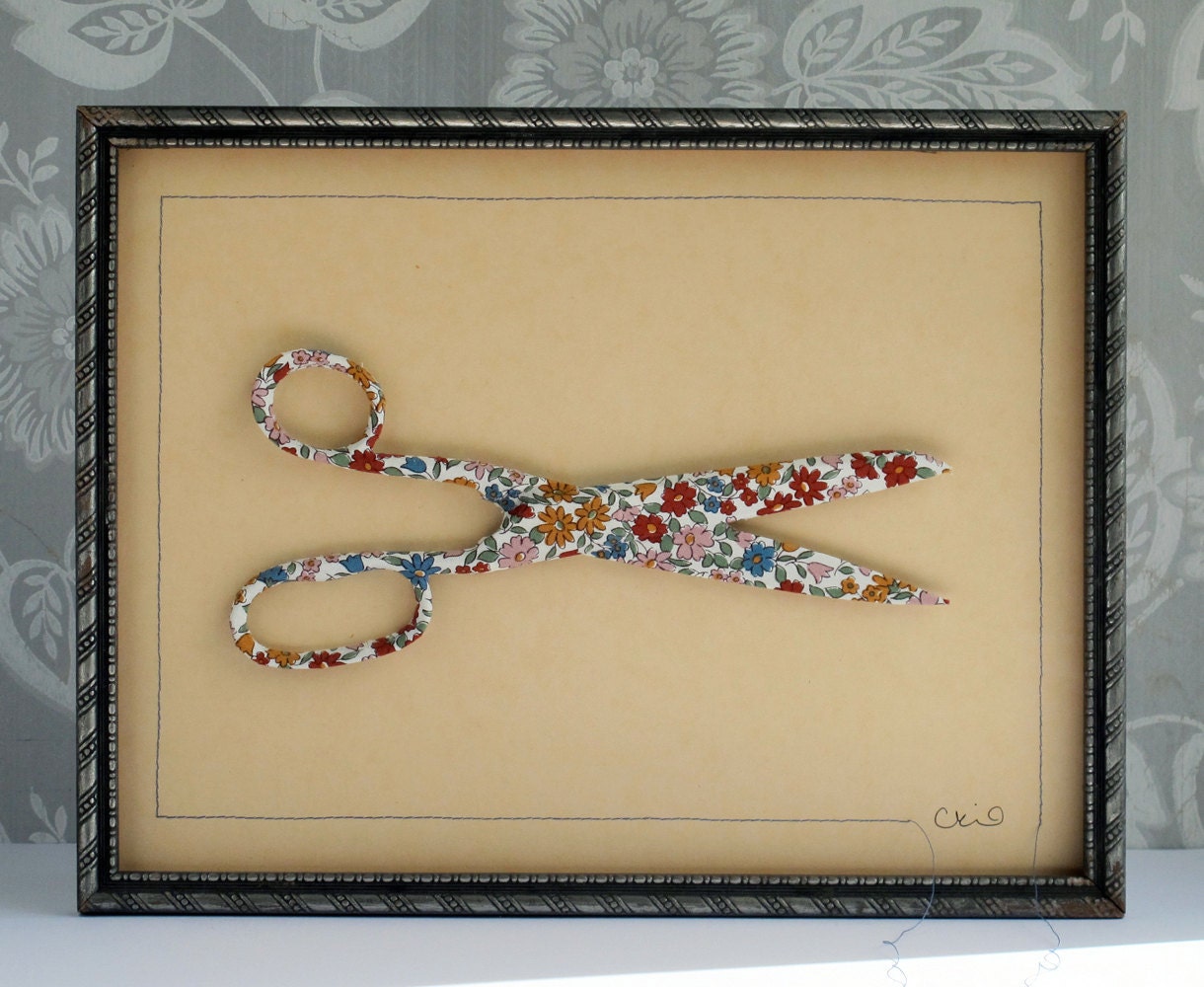 gracie vintage scissors mixed media piece