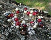 Cherry - Red Bunny Rabbit Beaded Charm Bracelet Adult Size
