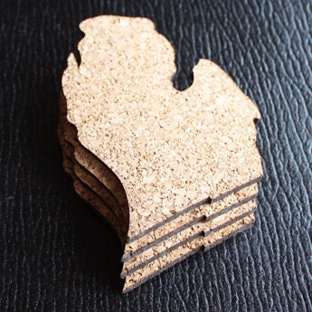 Michigan Cork Coaster - Set of 4