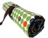 dpn knitting needle organizer - elephants on green dots