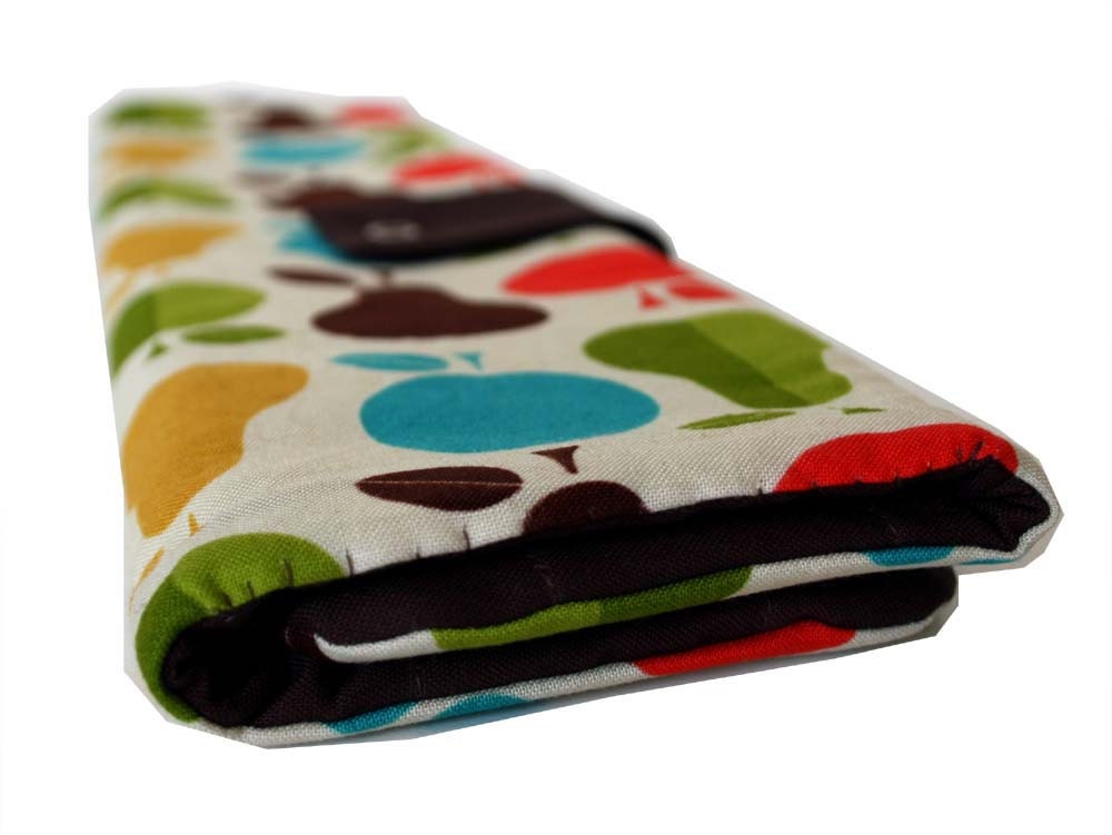 straight knitting needle organizer - apples and pears