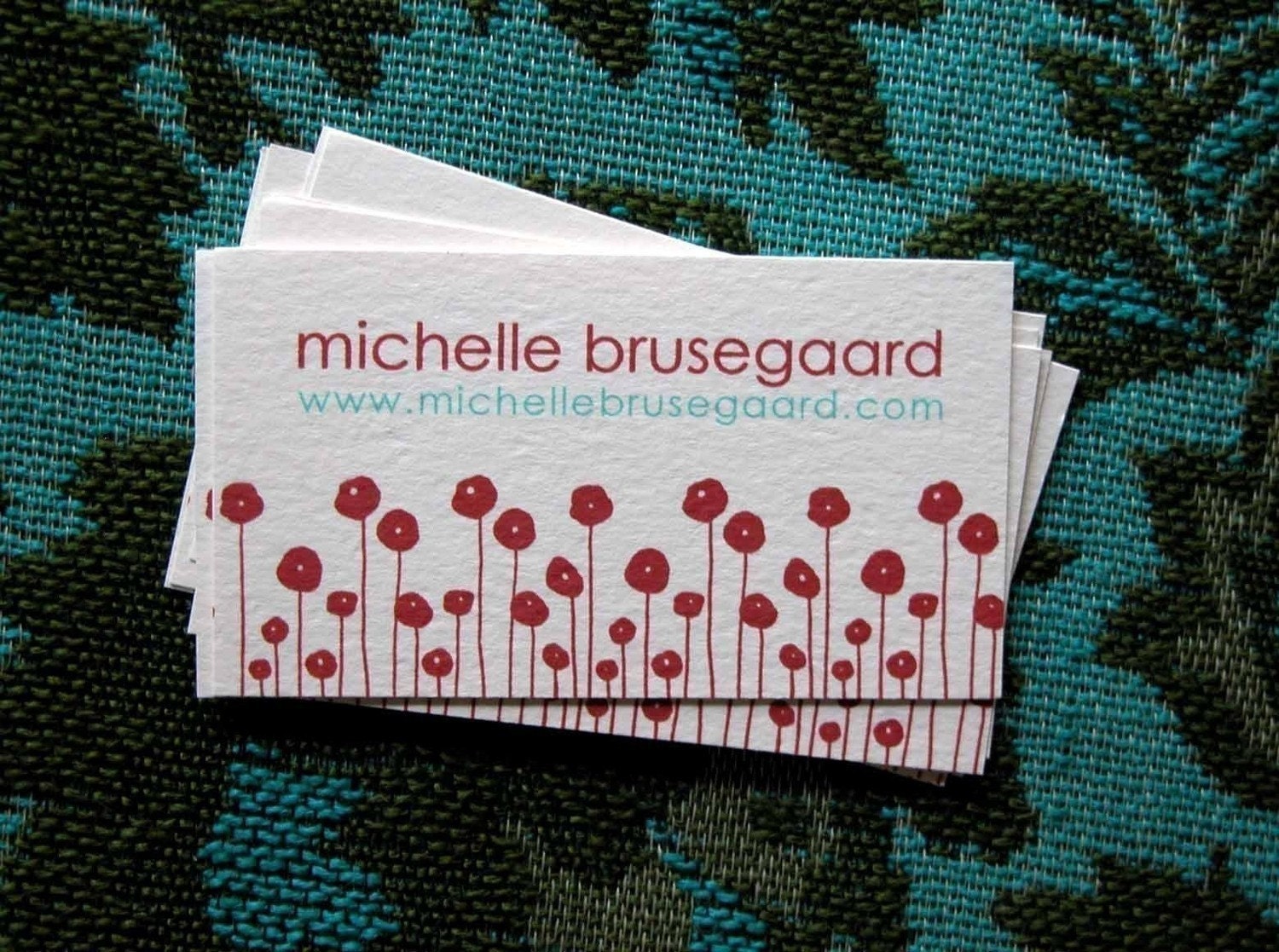 Red Poppies Calling Cards