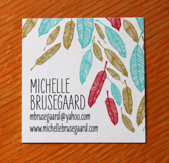 Feather Calling Cards-Large Square