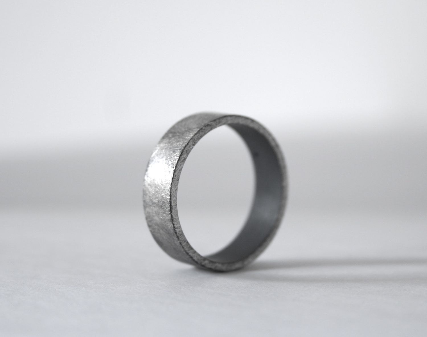 Black Diamond Ring - Wedding Band - Great for Men or Women - Oxidized Sterling Silver